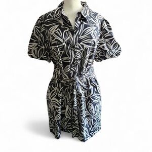 Toccin Tina Floral Print Puff Sleeve Mini dress (sz 14)